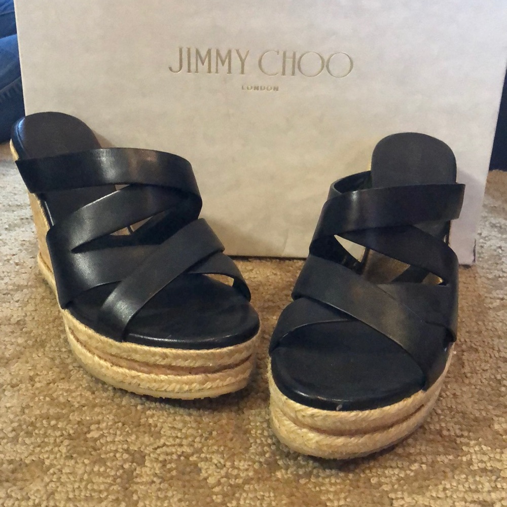 Black Jimmy Choo wedges